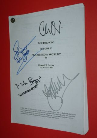 Real Doctor Who Autographed Bad Wolf Script 9th Dr Who Signed Dalek