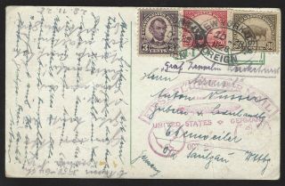 Us 567 569 635 On Flown Graf Zeppelin Card Us 10 - 28 - 1928 To Friedrichshafen