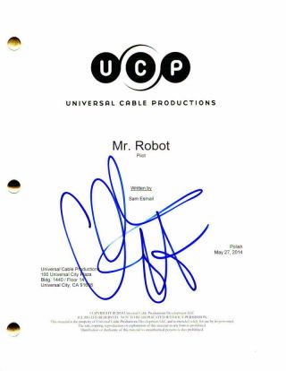 Christian Slater Signed Autograph - Mr Robot Full Pilot Script - Rami Malek