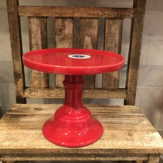 Red Ceramic Stand / Riser Made In Portugal Great For Rae Dunn Valentine Displays