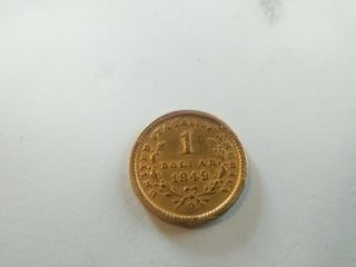 1849 - O Gold Dollar,  $1 Gold Liberty,  Type 1,  Tough This,  Sharp Better Date 2