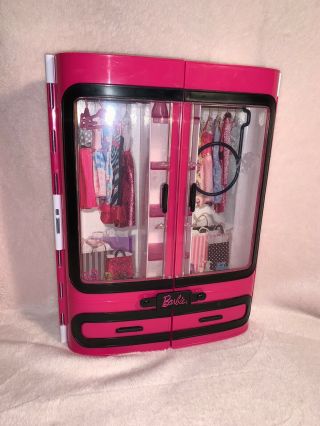 Barbie Pink Wardrobe Closet With Handle Hard Plastic Carrying Case 2015 Mattel