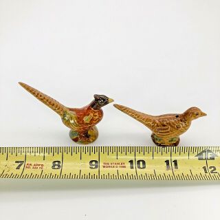 Miniature Rosemeade Pottery Art Ring Neck Pheasants Salt & Pepper Rooster Hen