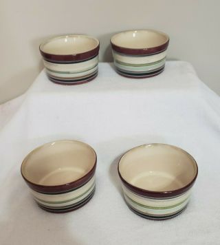 Tabletops Lifestyles Jentry Hand Painted/crafted - Set Of 4 Ramkin Bowls 4 3/8 "
