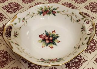 Fitz And Floyd Winter Holiday Classic Choices Christmas Oval Bowl Serving Dish
