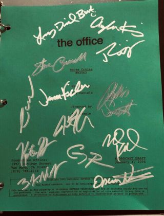 The Office " Booze Cruise " Studio Script Signed By Steve Carell,  12