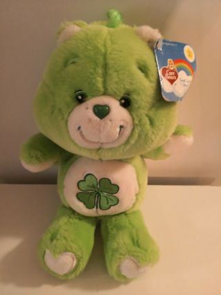 2002 Care Bear 8 " Good Luck Bear 20th Anniversary Nwt Green Clover