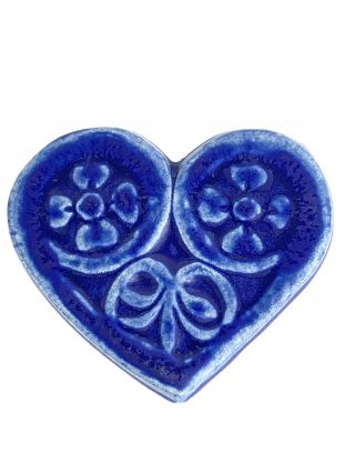 Pewabic Pottery Detroit Michigan 2009 Heart Motif Glazed Hanging Tile 5”l