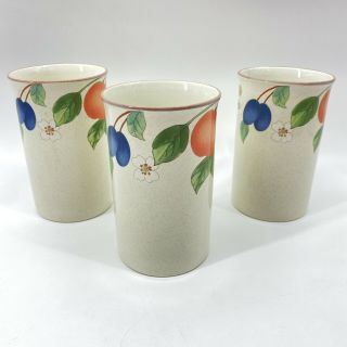 Mikasa Country Classics Fruit Panorama Set Of 3 Cappuccino Coffee Mugs Cups 12oz