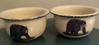 Home & Garden Party Northwoods Bear Soup,  Stew Cereal Or Snack Bowl.  Set Of (2)