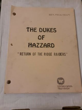 Dukes Of Hazzard 1980 Tv Show Script Return Of The Ridge Raiders