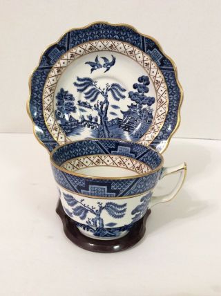 Vintage Booths Real Old Willow Blue Made In England Porcelain Cup & Saucer