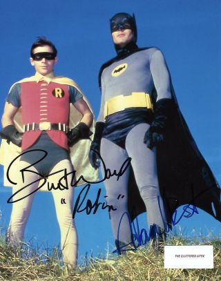 Batman Tv 1966.  Adam West & Burt Ward Hand Signed Dual 8x10 Photo W