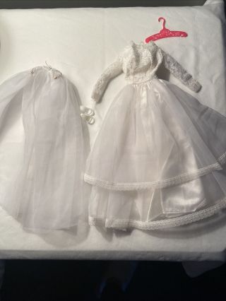 Vintage Rare Barbie Wedding Gown & Veil