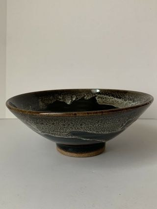 Hand Thrown Studio Pottery Stoneware 7 3/4” Across Salt Glazed? Bowl Signed