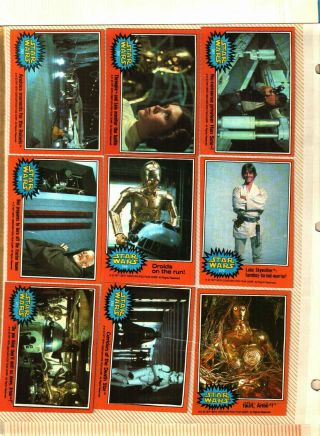 Star Wars 1977 Vintage Orange Series 5 Set 265 - 330 Cards,  To Few Nm