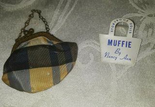 Vintage Muffie Doll Name Purse & Change Purse Bisque Head Doll $12.  99