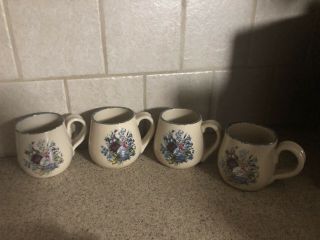 Home And Garden Party Stoneware Set FLORAL —5pc set - 4 mugs,  1 platter RETIRED 2
