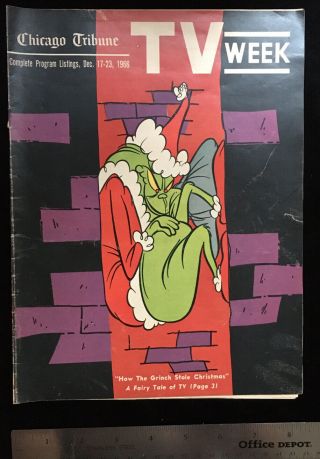 Dr.  Seuss How The Grinch Stole Christmas Chicago Tribune Tv Week Debut Dec 1966