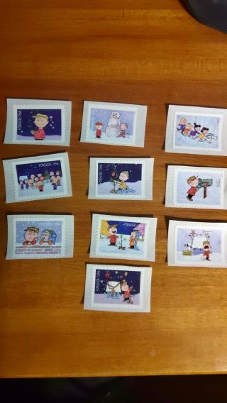 Us Scott 5021 - 5030 Charlie Brown Christmas Set Of 10 From Pane Mnh