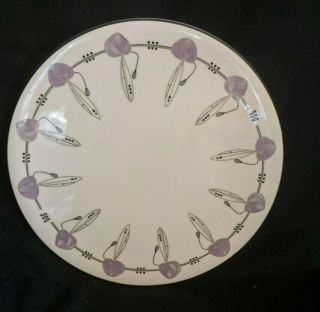 Hudson Middleton Scottish Rose Bone China Cake Plate Lavender Purple England