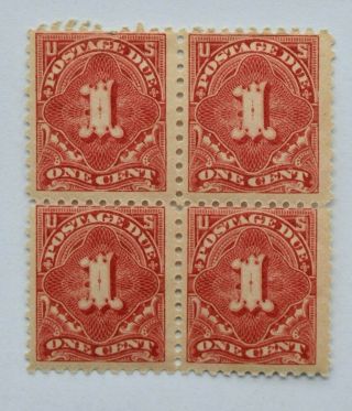 Scott J38 Block Of 4 Mnh 1 Cent Postage Due Stamps