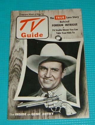 1952 Pre National York Tv Guide Gene Autry The Singing Cowboy Early Issue