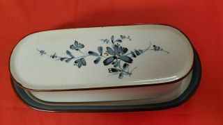 Vintage Noritake Pleasure 8344 Stoneware Covered Butter Dish Pleasure Flowers