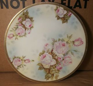 Circa 1910 Royal Rudolstadt Hand Painted Porcelain Plate Prussia Roses B Mark