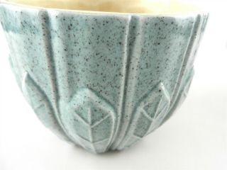 Red Wing Art Pottery M1520 Planter Bowl Nile Blue Speckle Okra Lined 4 