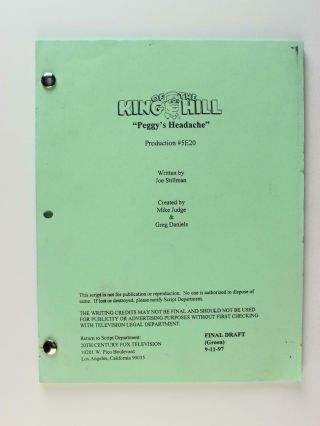 1998 King Of The Hill Script Season 3 Episode 3 Peggy 