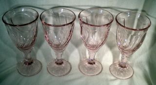Noritake Sweet Swirl Wine Glasses Pink 6 Oz.  Set Of 4
