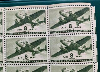 US Airmail SC C26 8c sheet of 50 MNH/OG 3