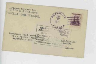 Mr Fancy Cancel Napamute Alaska Emergency Air Mail 1/17/34 Cvr 274