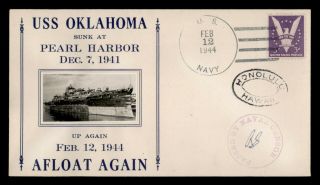 Dr Who 1944 Navy Uss Oklahoma Navy Ship Pearl Harbor Hawaii Afloat Again F77630