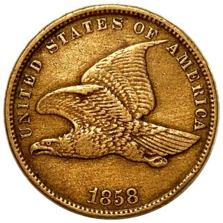 1858 Flying Eagle Cent,  Stunning Features 1c Copper Must Have Penny