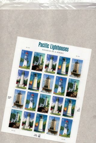 Us Scott 4146 - 50 41c Xf Mnhog Sheet Of (20) Stamps Pacific Lighthouses Sa 2007