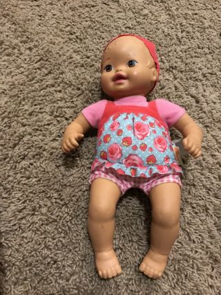 Mattel Little Momma 2013 Pink Soft Body Baby Doll 12 " Vinyl Head Arms Legs