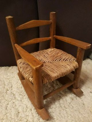 Small Wooden Doll Rocking Chair