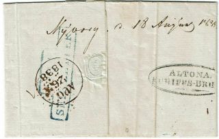 Denmark 1838 Stampless Cover From Nyborg To Scotland,  Ship Markings