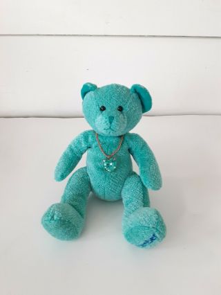 Russ Bears Of The Month December Turquoise Pendant 8 Inch 100038 1988 Wtags