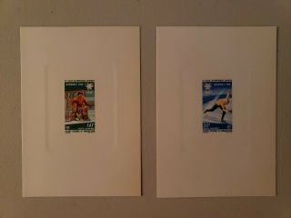 Saint Pierre And Miquelon Winter Olympics Set Die Proofs On Sunken Cards