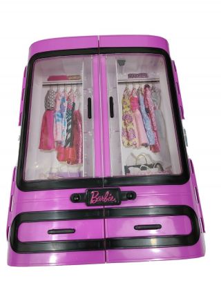 Barbie Pink Wardrobe Closet W/ Handle Carrying Case - 2015 Mattel 5 Purses