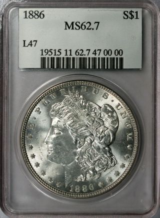 1886 - P.  $1 Morgan Silver Dollar.  Compugrade.  Uncirculated