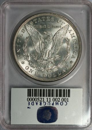 1886 - P.  $1 Morgan Silver Dollar.  Compugrade.  Uncirculated 2