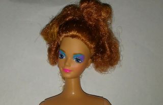 Barbie And The Rockers Diva Nude Doll - - Redhead Curly Hair - - Vintage 1985