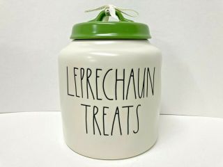 Htf Rare Rae Dunn Leperchaun Treats Canister Large Letter Ll By Magenta
