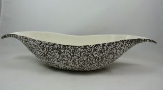 Royal Haeger White Stone Lace Brown Popcorn Texture Bowl Centerpiece,  18 ",  Usa
