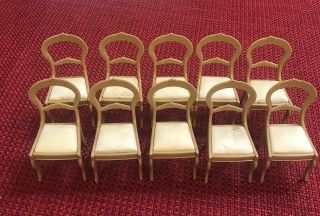 Vintage Dollhouse Plastic Dining Chairs By Ideal,  1:12 Scale,