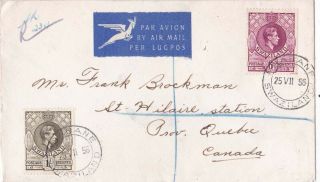 Swaziland Air Mail Registered From Mbabane To Canada.  Back Stamped